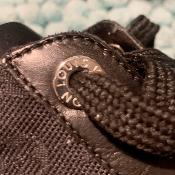 LOUIS VUITTON Monogram Idylle Black Leather Canvas Sneakers LV 2004 RARE Size 39 - Picture 12 of 14
